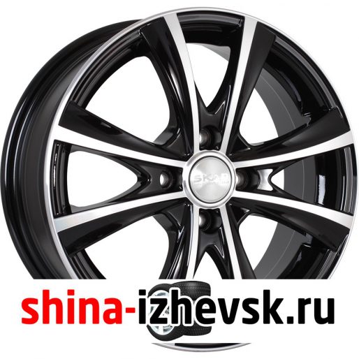 Колесный диск СКАД Мальта 6xR15 4×114.3 ET44 DIA56.6 черный глянцевый с полированной лицевой поверхностью в Ижевске
